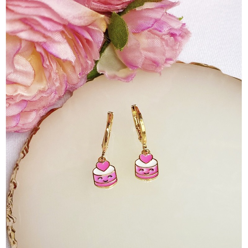 Anting Balita / Anak Pink Cupcake Lapis Emas