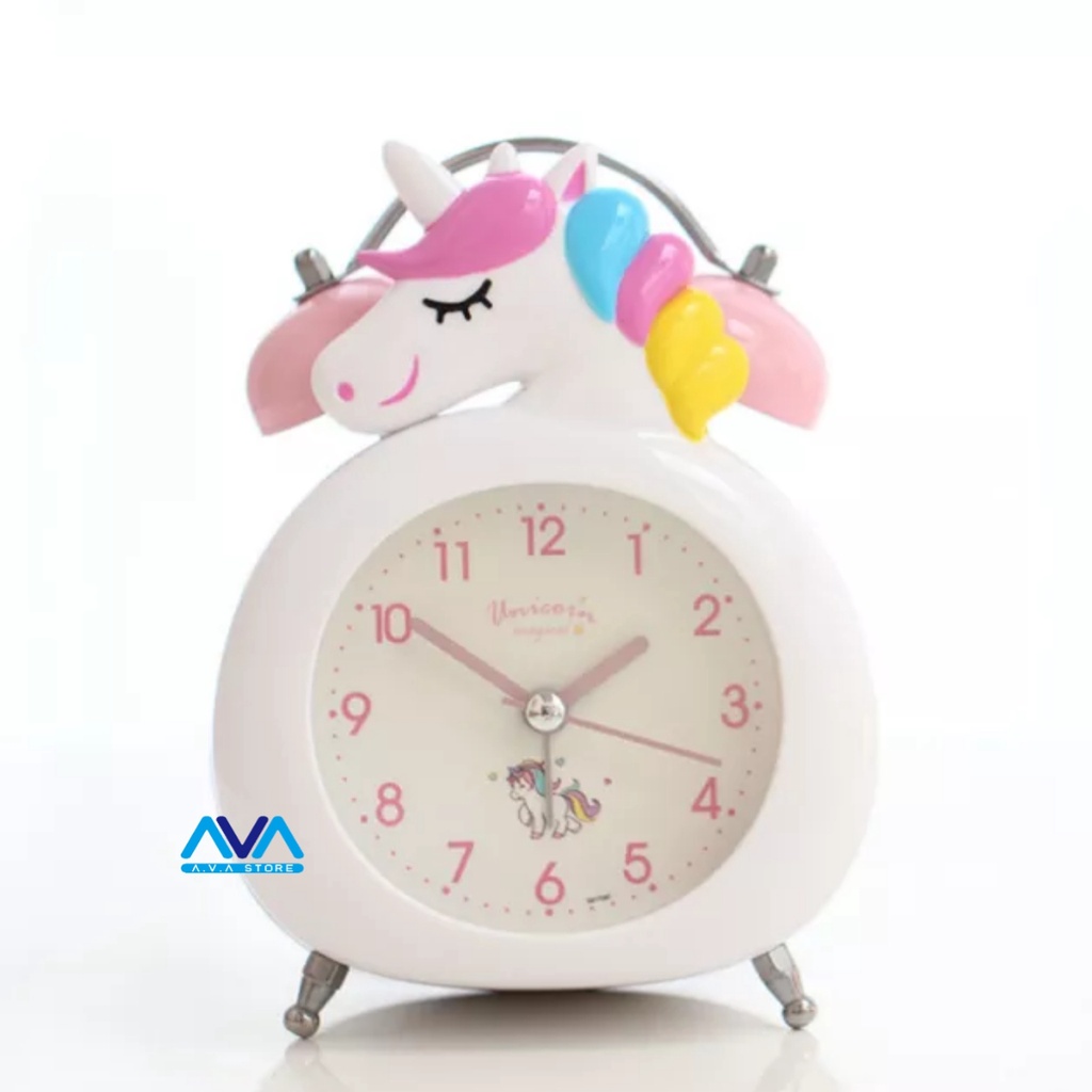 Jam Weker Alarm Kuda Poni Karakter Lucu Anak - Jam Beker Unicorn Twin Bell Kring Nyaring
