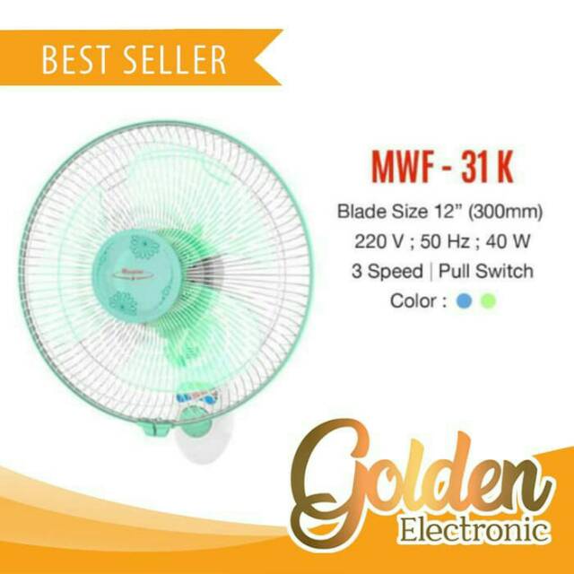 KIPAS ANGIN DINDING MASPION MWF 31K 12in WALL FAN MASPION MWF 31K 12in