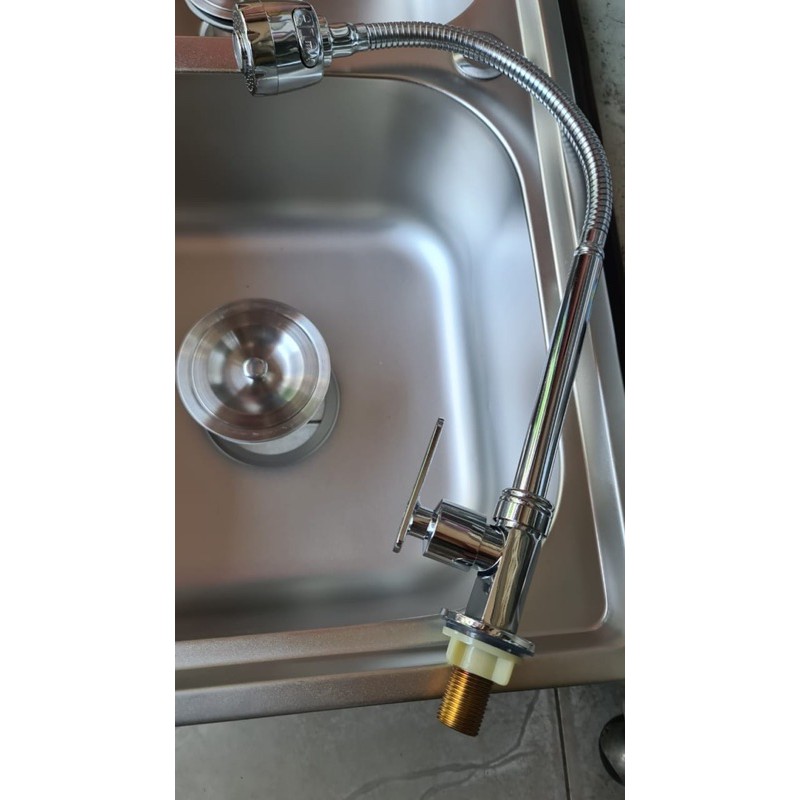 Bak cuci piring stainless 2 lubang 78x43x20 PAKET KRAN