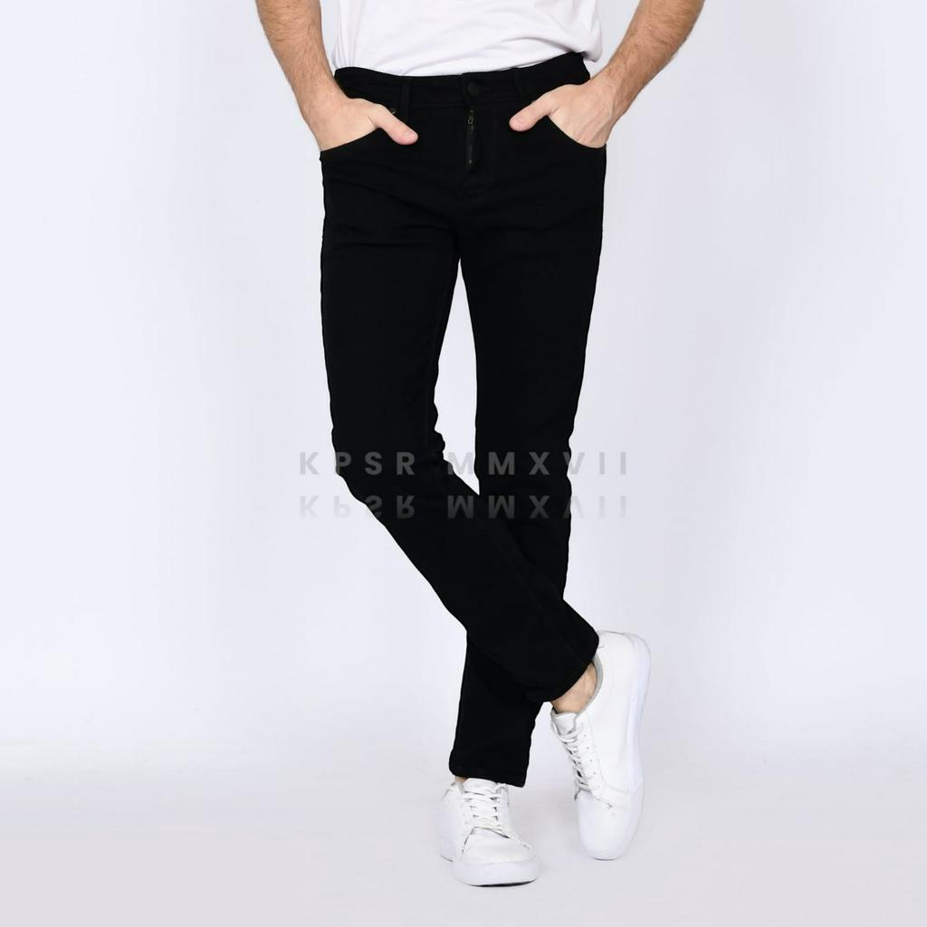 Celana Jeans Pria Slimfit Jumbo Big size / Jeans Pria Jumbo Big Size / Celana Pria Jeans Hitam Pekat
