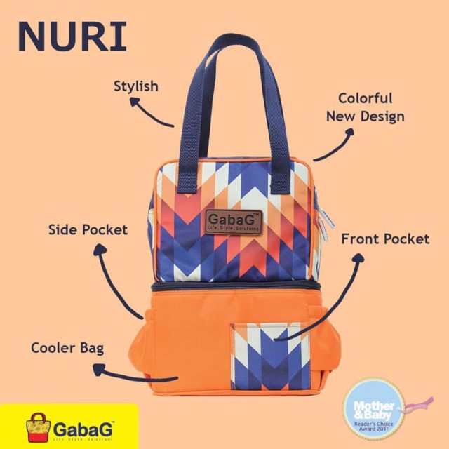 GABAG Cooler Bag POP Series Kecil Lavender / Gendis / Nuri / Lavender / Ceri / Aster / Aira - Tas Cooler Pendingin Asi Bayi + Free 1 Ice Gel