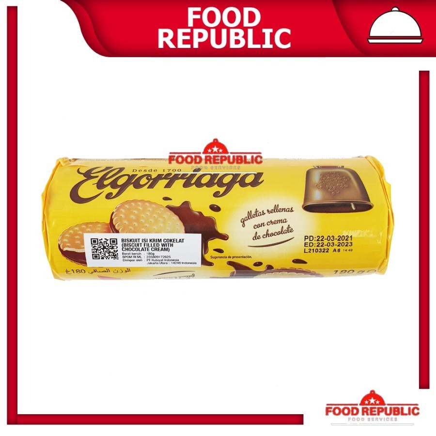 

BISCUIT ELGORRIAGA 180 GR BISKUIT RASA COKLAT CHOCO CREAM IMPORT HALAL