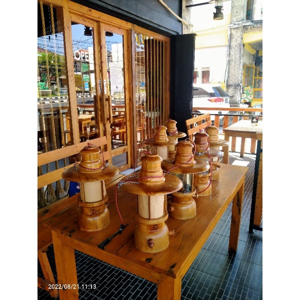 lampu petromak kayu jati