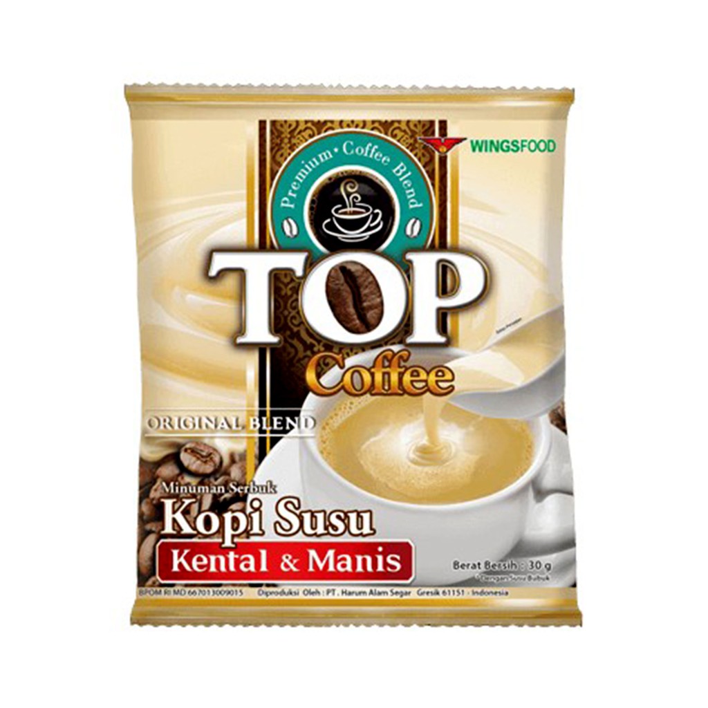 

Top Coffee Premium Coffee Blend Rasa Kopi Plus Susu 5 pcs 30gr