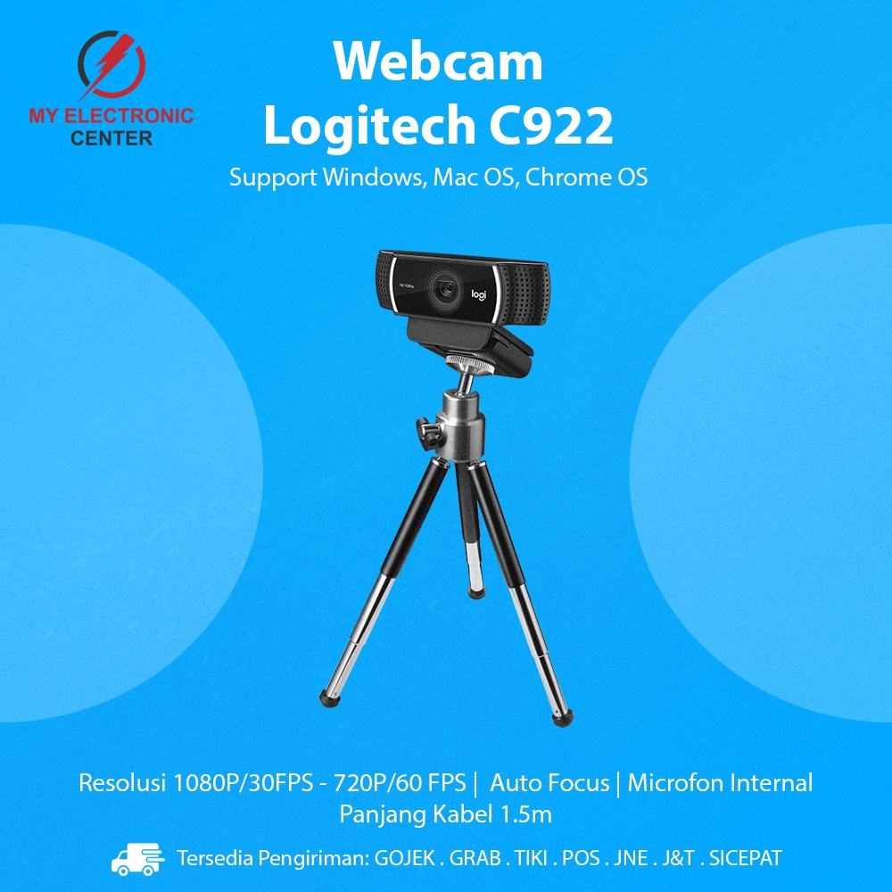 Webcam Logitech C922 Full HD 1080P Web Cam Laptop Notebook PC Komputer