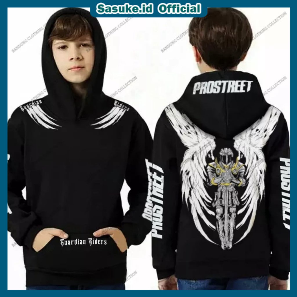 SASUKE Jaket Prostreet Anak Hoodie Sweater Jaket Anak Prostreet Guardian Riders Warna Hitam &amp; Putih - Jaket Hoodie Prostreet Samurai Sweater Prostreet Termurah Anak anak &amp; dewasa