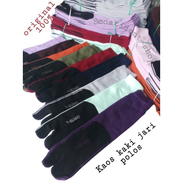 Kaos kaki jempol muslimah polos warna setinggi betis(NON KEMAS)