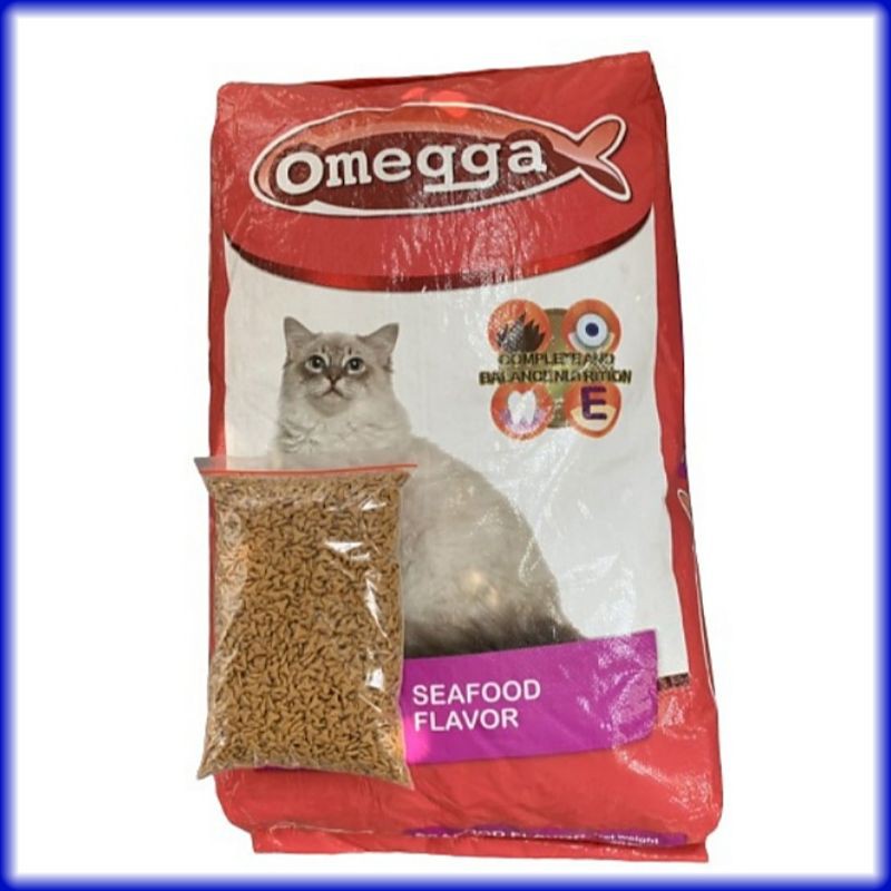 Omega Seafood Kemasan 1000gr / Makanan Kucing Omega / Dry Food