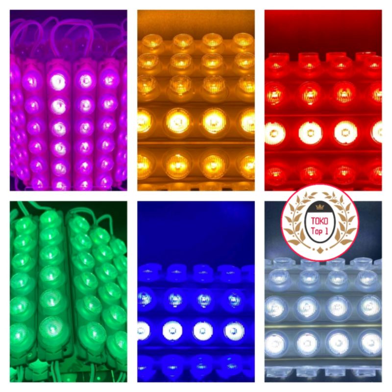 LAMPU LED MODUL STRIP 6 MATA 6WATT SMD  12 VOLT 24VOLT 6 MATA WATT  12V 24V WATERPROOF