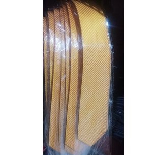 Dasi IMPORT Panjang Pria Kuning Lebar 3 Inch Motif Garis Salur Setelan Kerja kantor 7,5cm Polos Warn