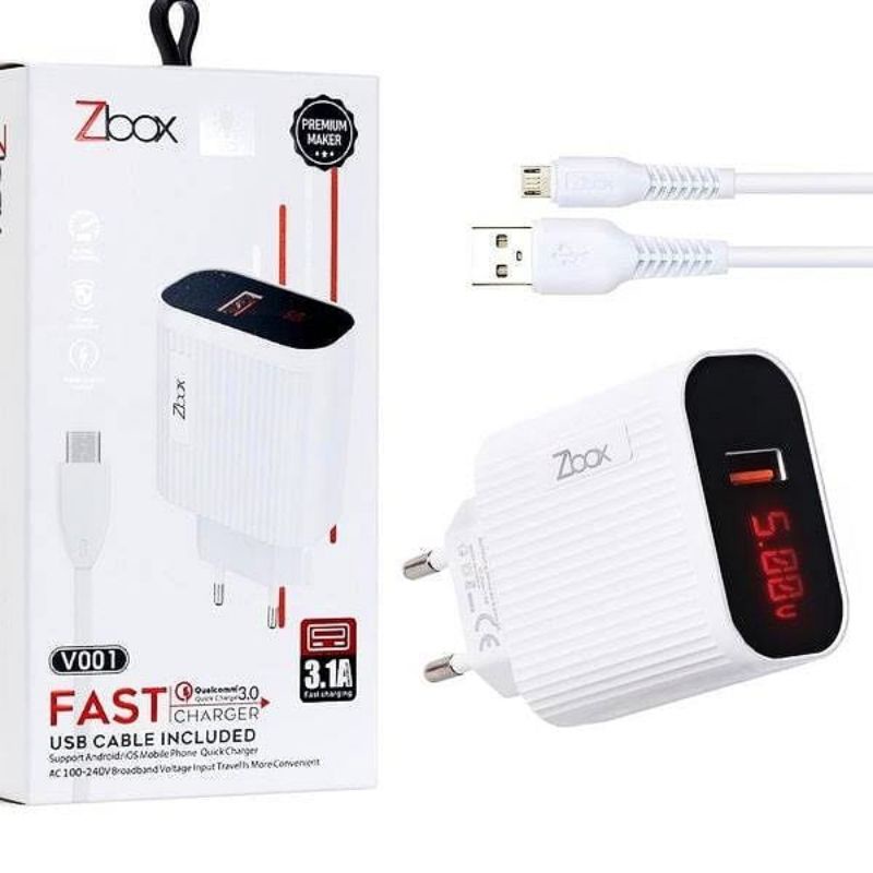 [V001]Charger Zboox Micro Usb 3.1A LED Fast Charging By Zboox