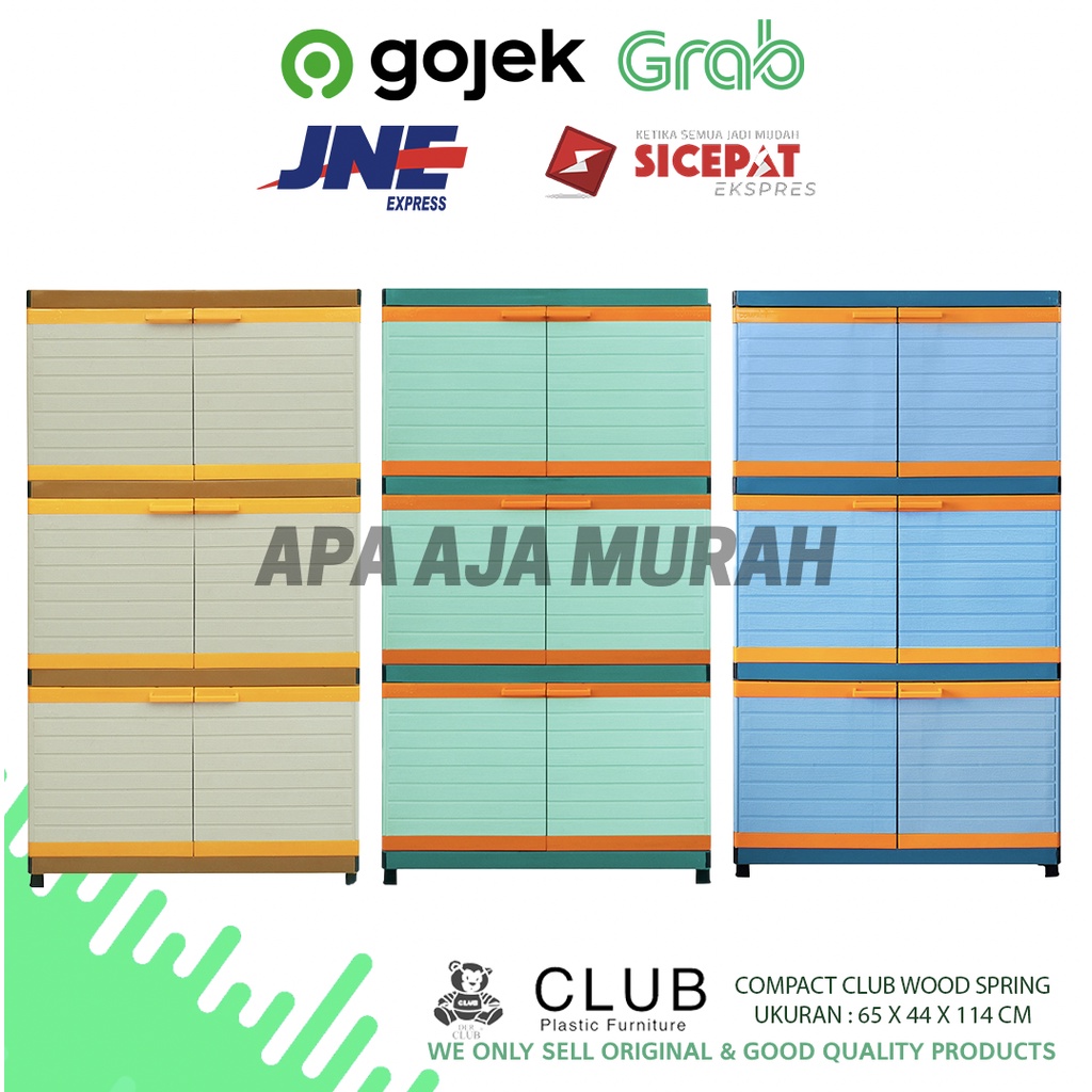 LEMARI PLASTIK CLUB COMPACT WOOD 3 SUSUN / CCWSP 3 SUSUN MURAH / LEMARI PLASTIK CLUB COMPACT 3 SUSUN