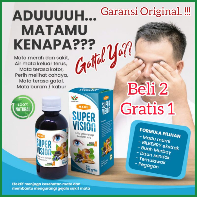 Obat Herbal Rabun Mata Mujarab Madu Fresh Vision 100% Original