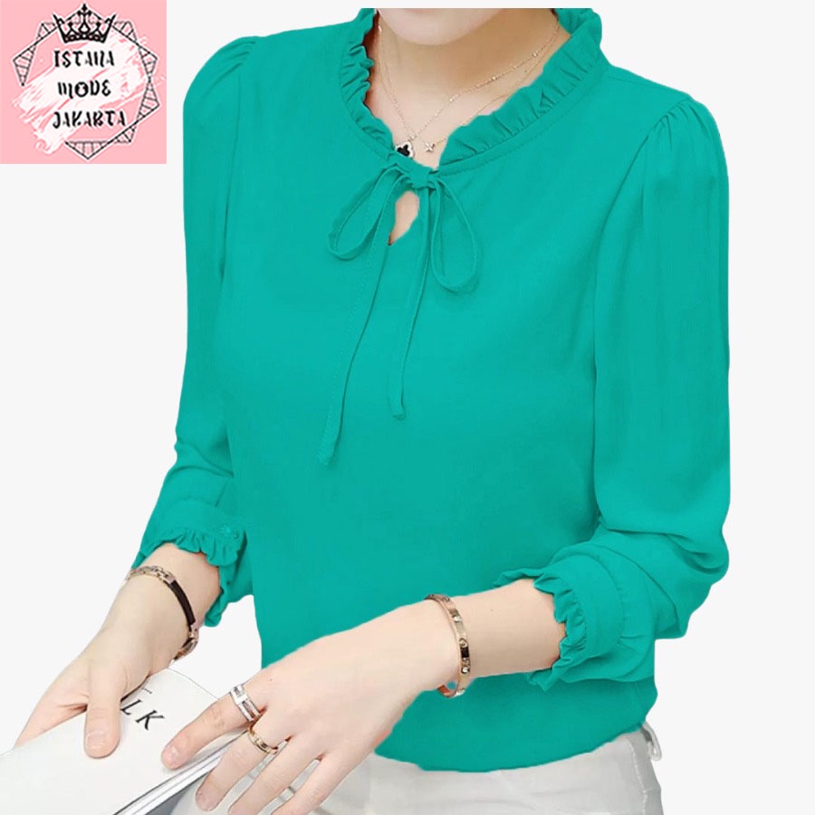 ISTANA MODE JAKARTA Aurelia baju atasan wanita terbaru blouse korean style blouse wanita lengan panjang-TOSCA