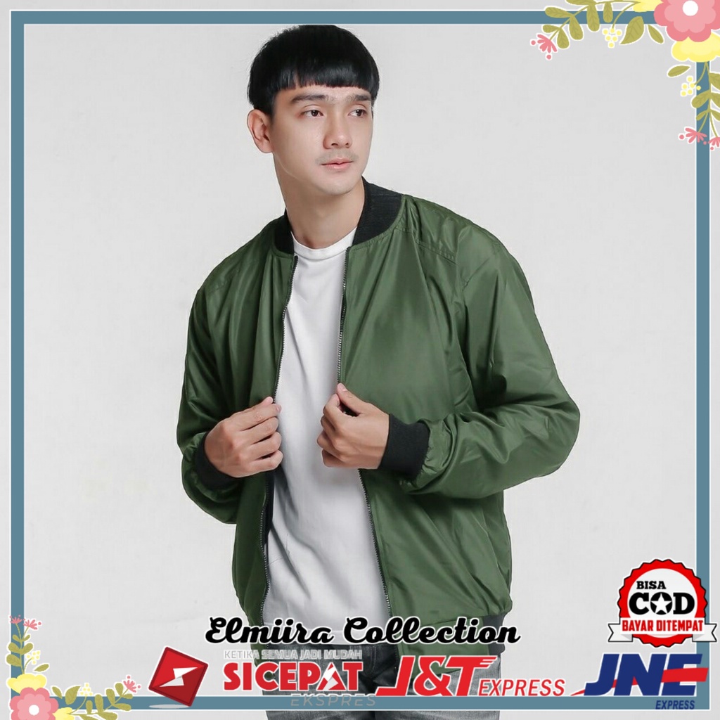 COD Jaket Bomber Hijau Army Pria Wanita Distro