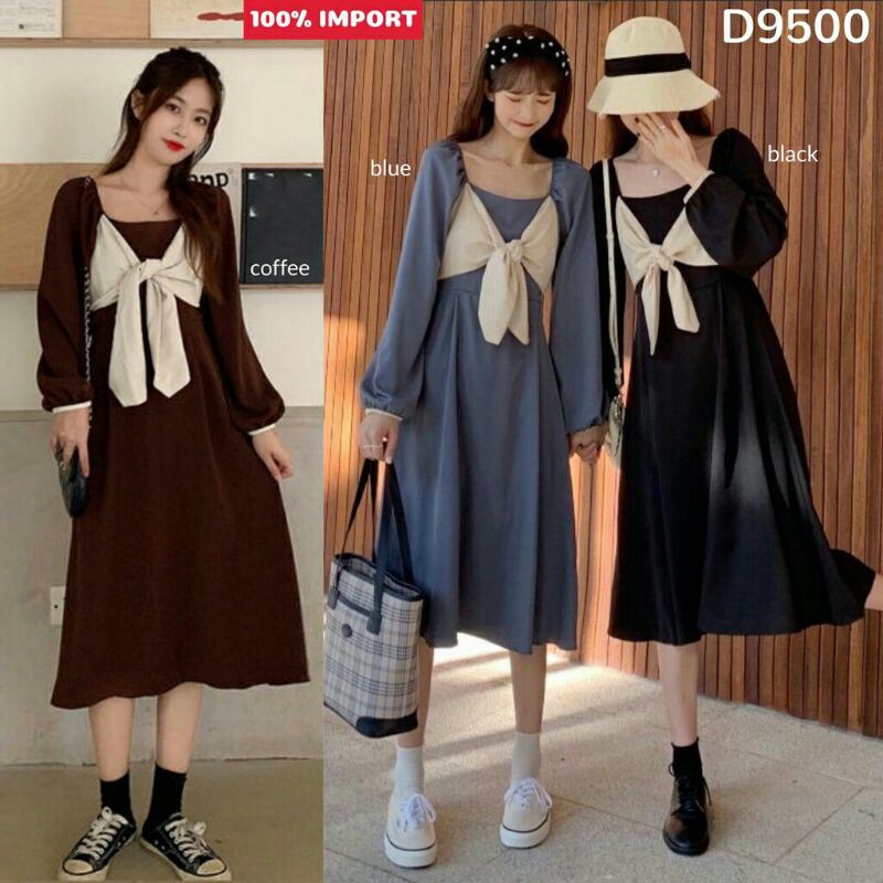 Keira Two Tone Ribbon Midi Dress