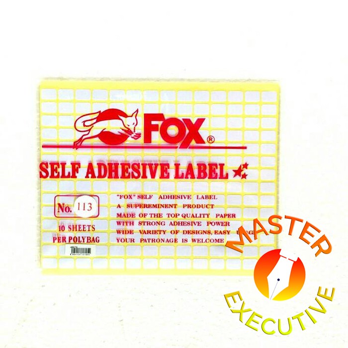 [Pak - 10 lembar] Fox Label Stiker 113 / Undangan / Nama / Self Adhesive Sticker