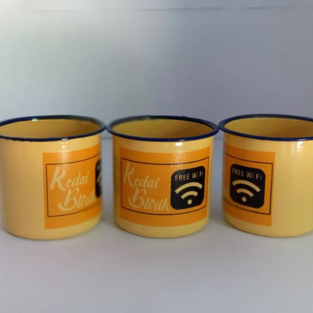 Gelas Enamel 7cm Custom / Souvenir Nikah