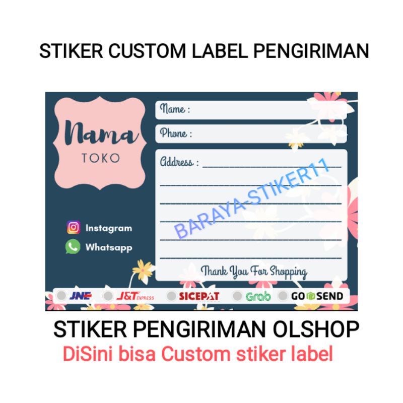 

isi100 pcs Stiker label stiker label pengiriman olshop custom stiker label olshop