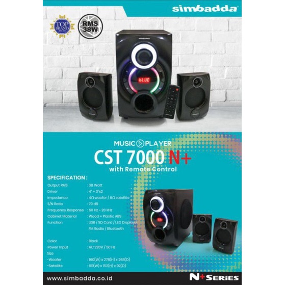 SPEAKER SIMBADDA CST 7000N+ (Remote&Mic)