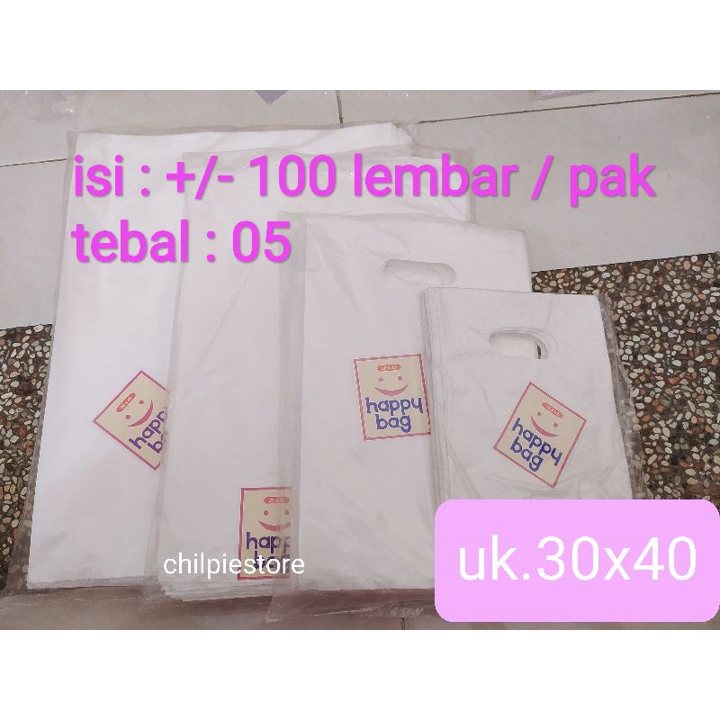 (isi 100) Plastik Plong Putih 30 / Plastik oval putih 30x40 / Plastik Plong HD Plastik Putih Oval