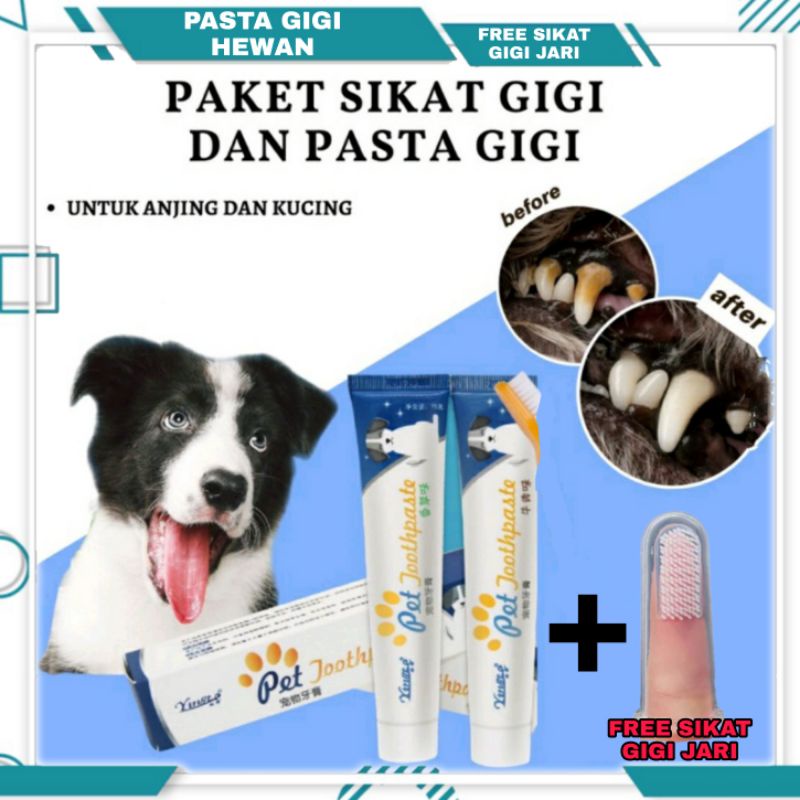 Pasta Gigi Odol Untuk Anjing dan Kucing Gratis Sikat Gigi Jari Anabul Dengan Pilihan Sikat Gigi / Toothbrush Toothpaste