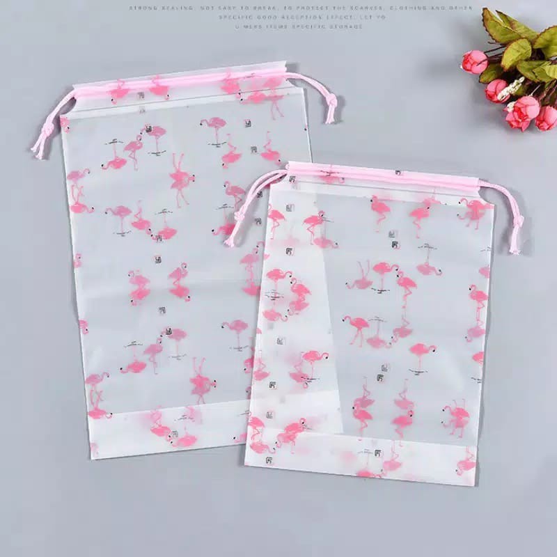 Travel Pouch Organizer Anti Air - Tas Serut Serbaguna Motif Random - Ukuran S