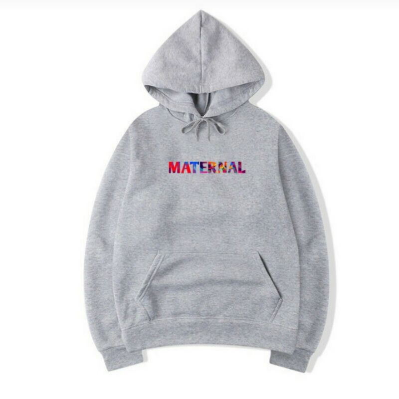 sweaters hoodie MATERNAL disaster sablon abstrak abu Misty murah
