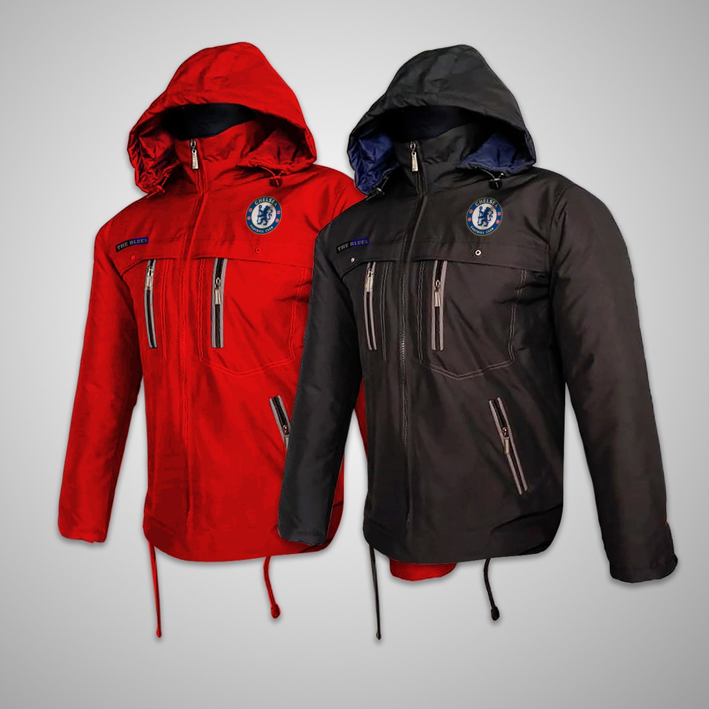 jaket Climber Jacket Waterproof logo cls The Blues waterproof hoodie