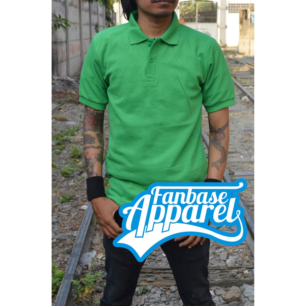 Polo Shirt Hijau Fuji  / Poloshirt Polos / Baju Kerah / Kaos Berkerah / T-shirt Cowok