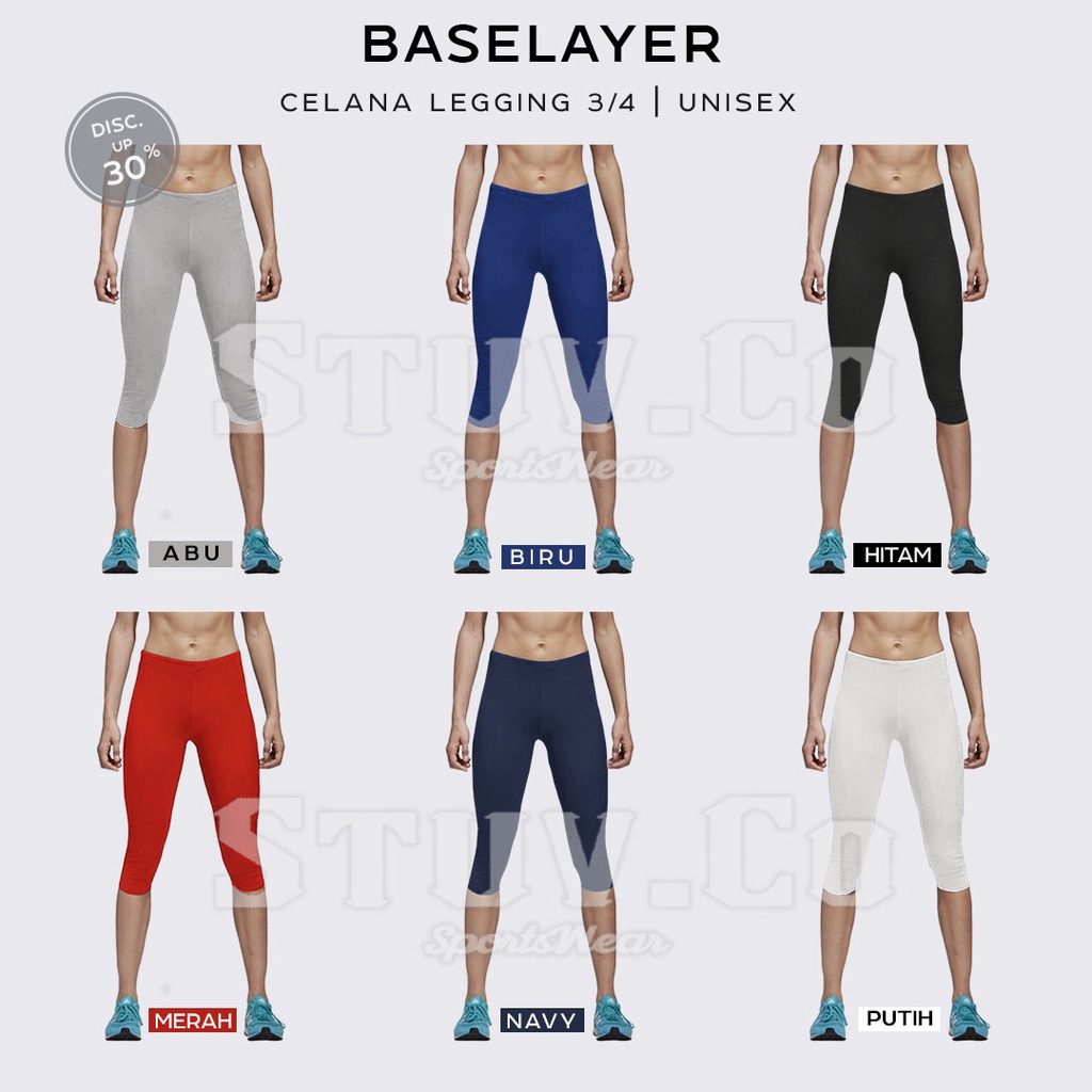 CELANA BASELAYER LEGGING PENDEK PANTS DALEMAN RENANG DIVING BADMINTON WANITA PRIA FUTSAL OLAHRAGA