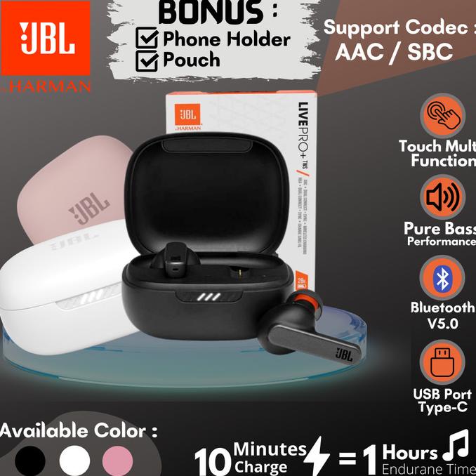 Headset Bluetooth JBL Live Pro Earphone Bluetooth Wireless JBL Headset New Stock