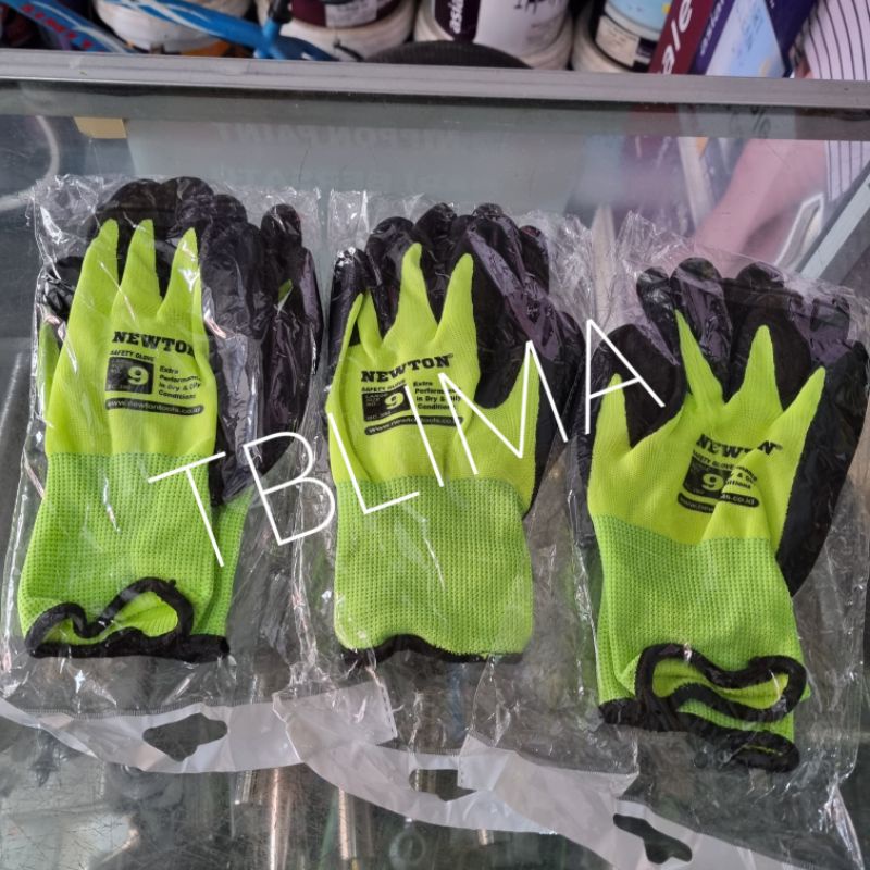 NEWTON Sarung Tangan Tukang Kuli Proyek BERKUALITAS BANGET  Katun Karet Anti Minyak Anti Baret Anti 