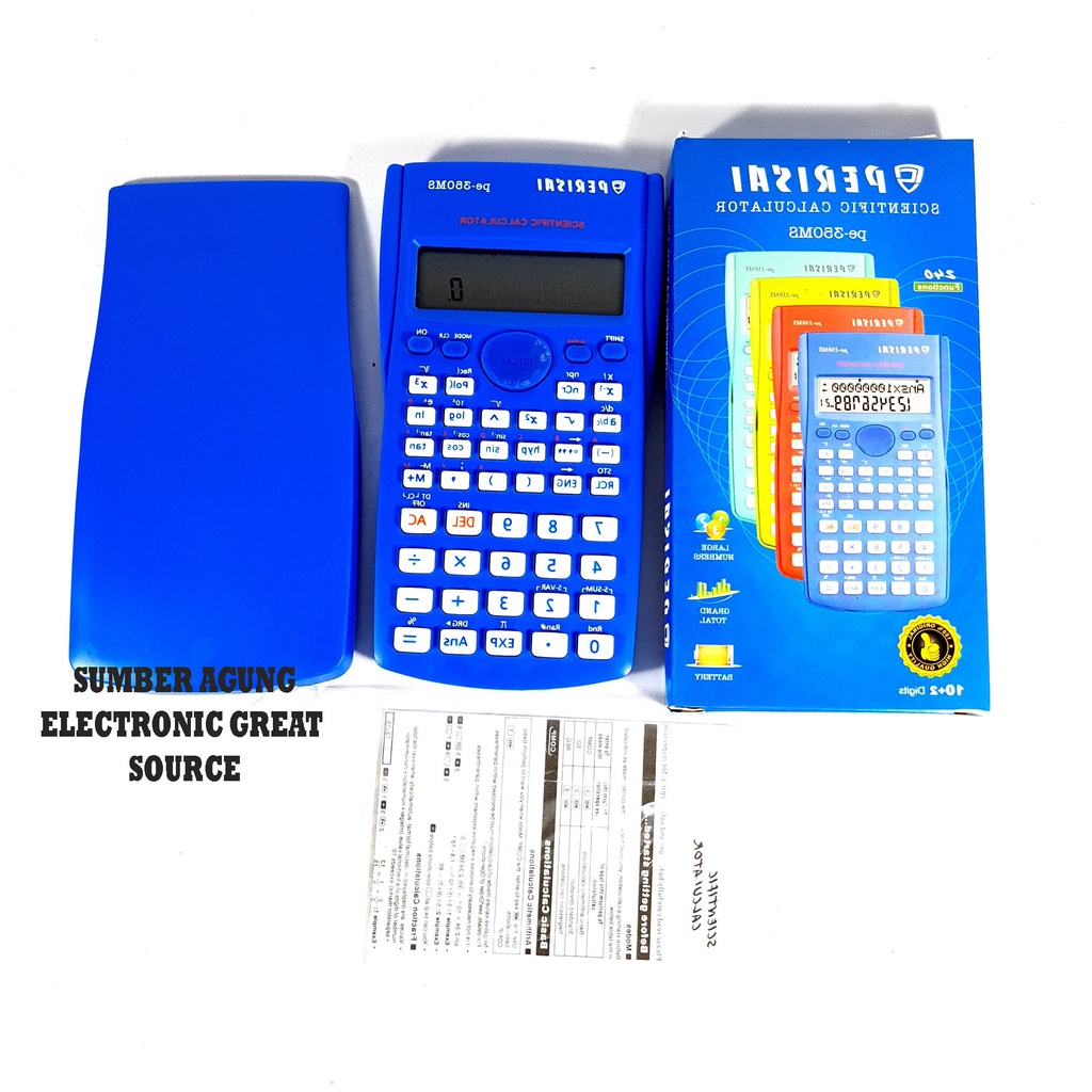 Perisai PE350MS Kalkulator Sekolah Sin Cos Tan Lengkap Tutup