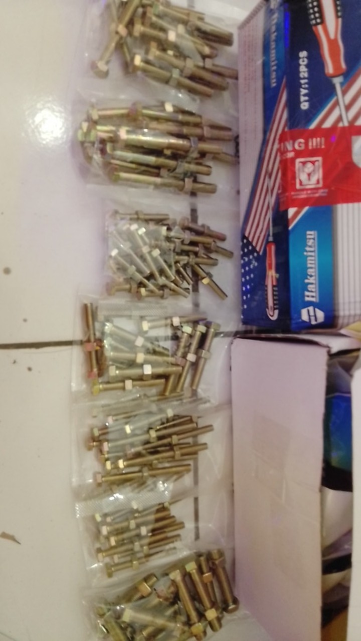 Baut Mur Hex Hexagon Bmk Kuning M10x50mm M10x50 M10 X 50 Mm Kunci 14