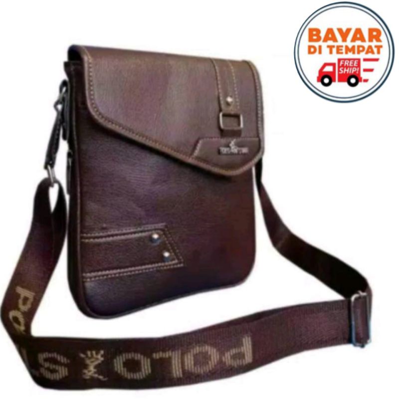 Tas Selempang polo Star SM-2606 Tas kulit pria slim Coffee