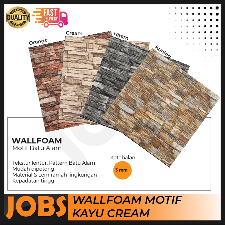 TERMURAH - Wallfoam 3D Dinding Motif Batu Alam  - Dekorasi Wallpaper Murah