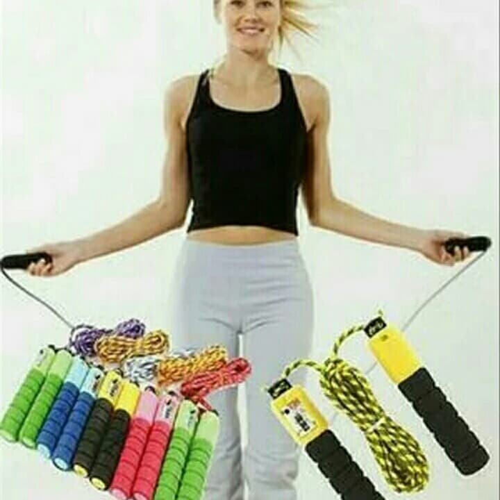 lompat tali skipping jumping rope counter alat olahraga gym fitness ok - PINK