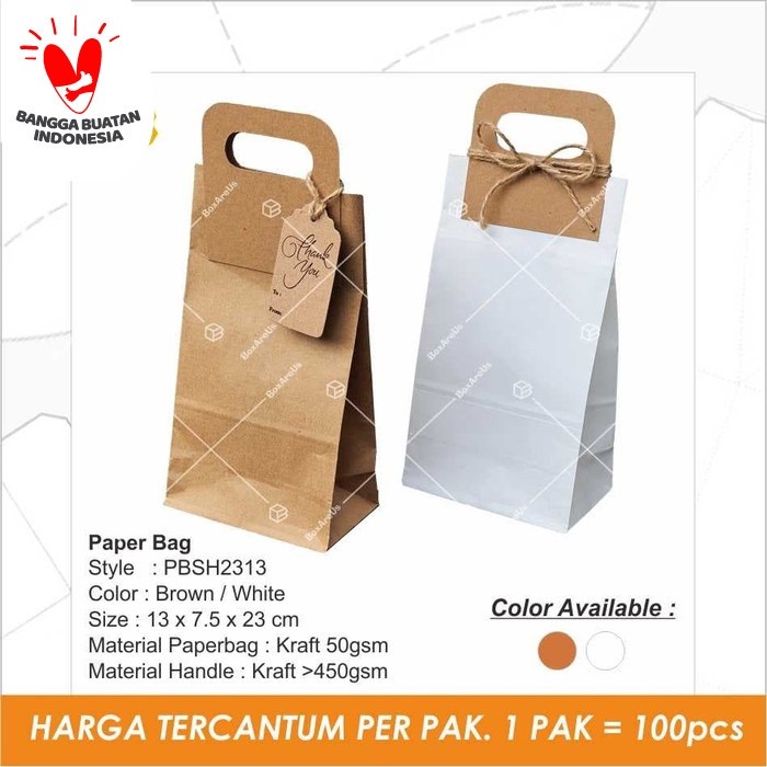 

(TERLARIS) Paper Bag Kantong Roti Lunch Paperbag Kraft Polos - Pbsh2313 - S