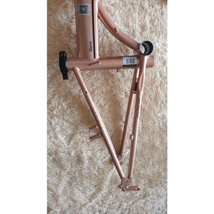 Frame Fork Fnhon Storm V Brake 20 22 inch Warna COKLAT HITAM Chromlly