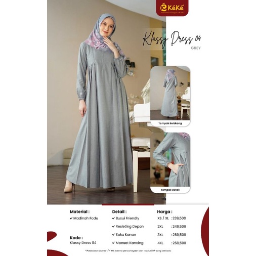 Gamis Premium Klassy 04 Cream by Keke|Gamis Polos Jumbo|Gamis Jekiniab|Gamis Busui Cantuk|Gamus Eleg