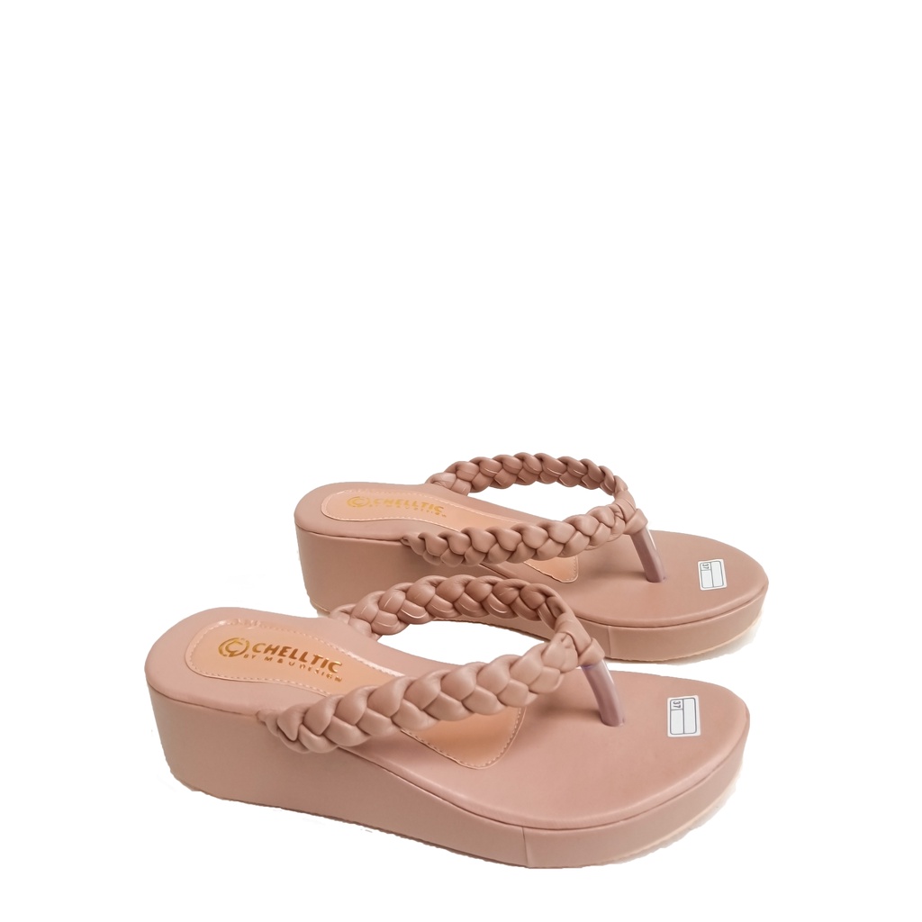 Sandal Wanita/Wedges Wanita Tali jepit kepang Remaja Terbaru/Sandal Wanita Kekinian/Sandal Santai Wanita/Sendal Rumah Anti Slip/Selop Wanita Casual Murah/Cod/Bisa Bayar Di Tempat/Gratis Ongkir/Chellltic 033 Putih/Sandal Tinggi Wanita import 5Cm Bukan Zara-Moka