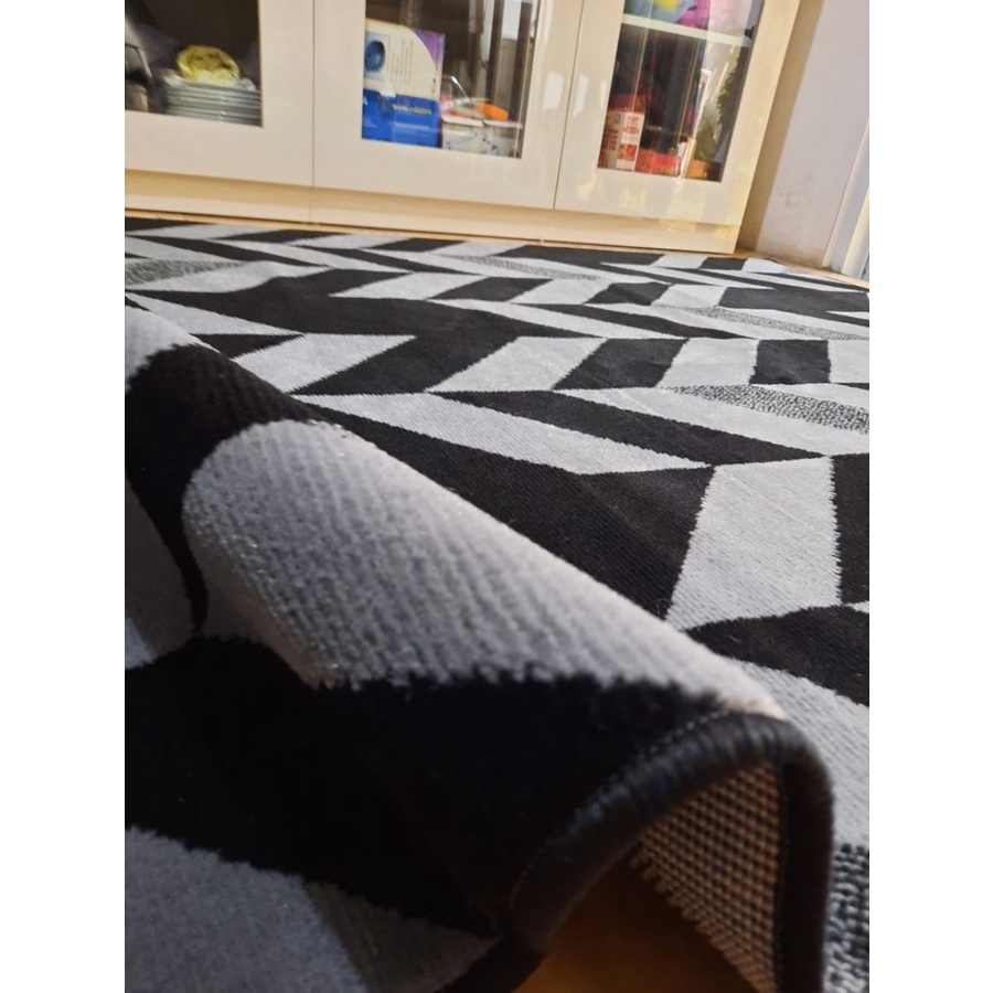 MAROC Karpet Lantai 100x150 Midnight Monokrom - MIDNIGHT 02-2