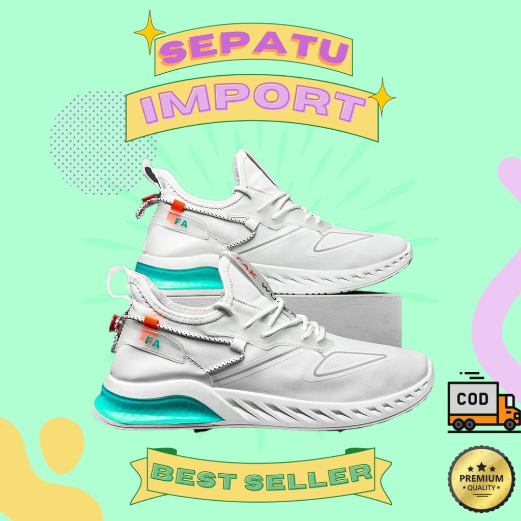Sepatu Sneakers Pria Wanita Import - Sneakers FAX WUDEX - D2 - Cassual Shoes Sport Olah Raga Lari - Sepatu ket Kasual Santai Premium Quality