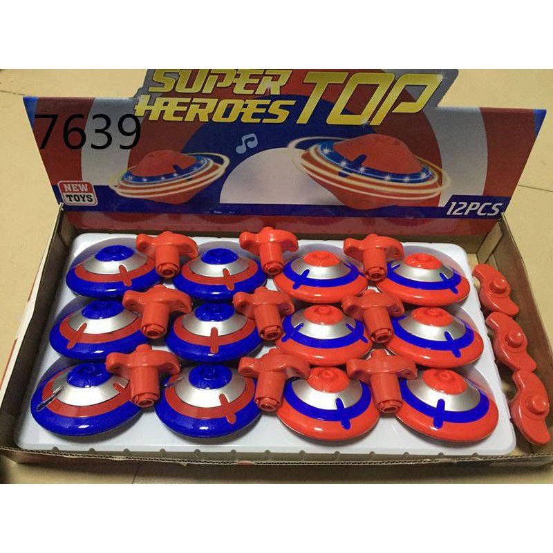 Mainan Gasing LED Gyroscope Perisai Captain America musik nyala lampu