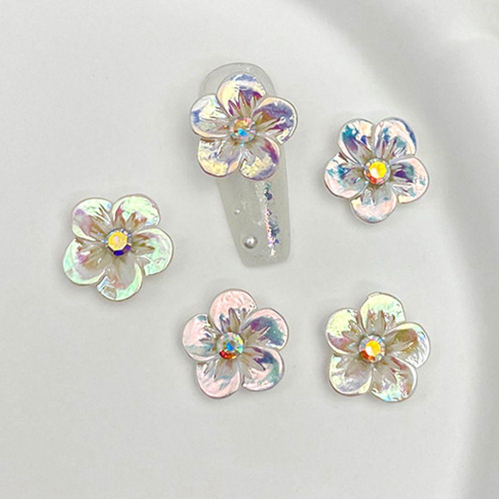 Mxbeauty Bunga Nail Art Dekorasi Manis Lima Kelopak Bunga Fashion DIY Hiasan Kuku 3D Perhiasan Kuku