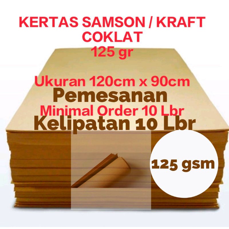 

Kertas Samson Coklat 125 Gr Uk 90x120 cm /Kertas Bungkus / Kertas Pola Jahit /Kertas dekorasi