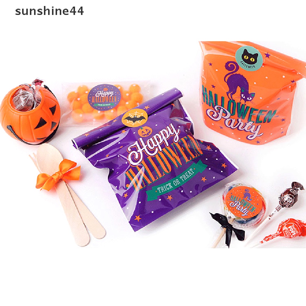 Sunshine 10Pcs Kantong Permen Desain Labu / Kelelawar / Hantu Untuk Dekorasi Halloween