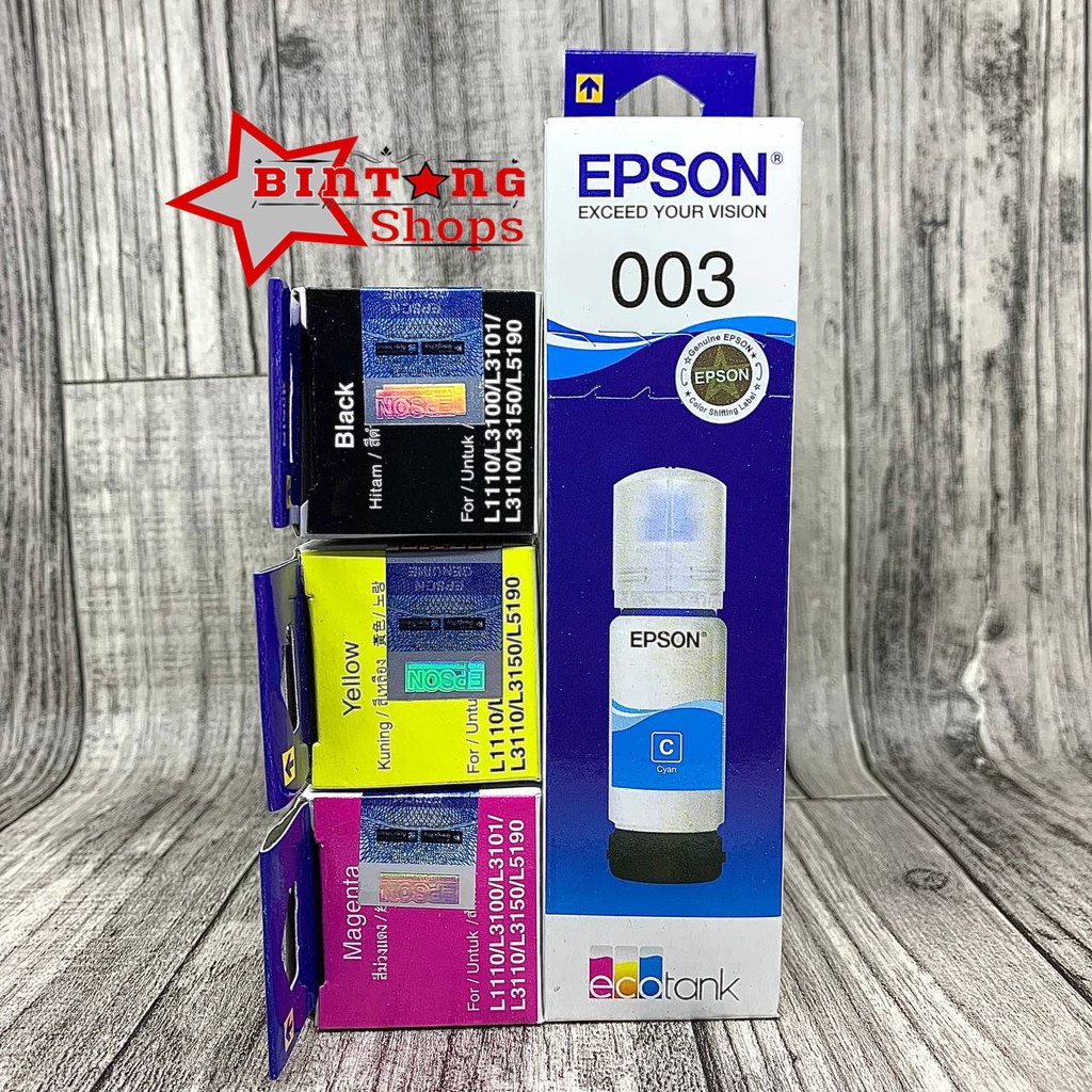Tinta Epson 003 For Ink Printer L1110 L3100 L3110 L3150-Cyan